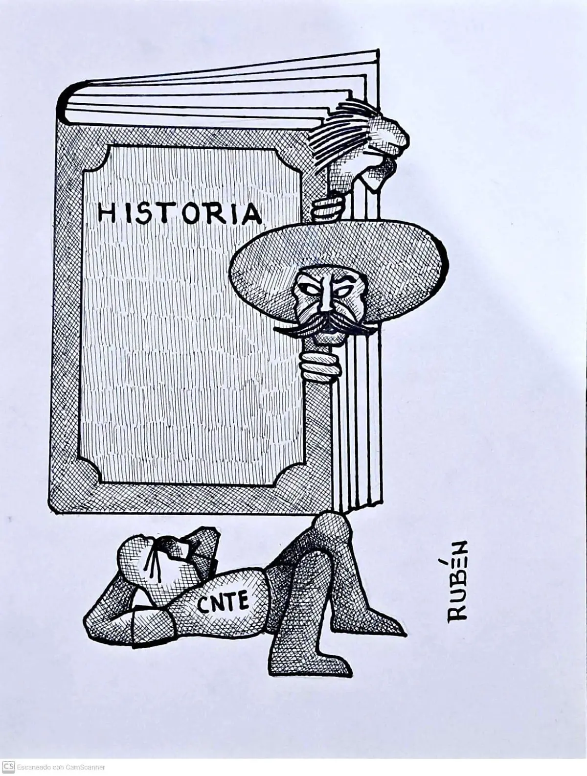 cartón RUBEN '' YA CUENTA NUESTRA HISTORIA''